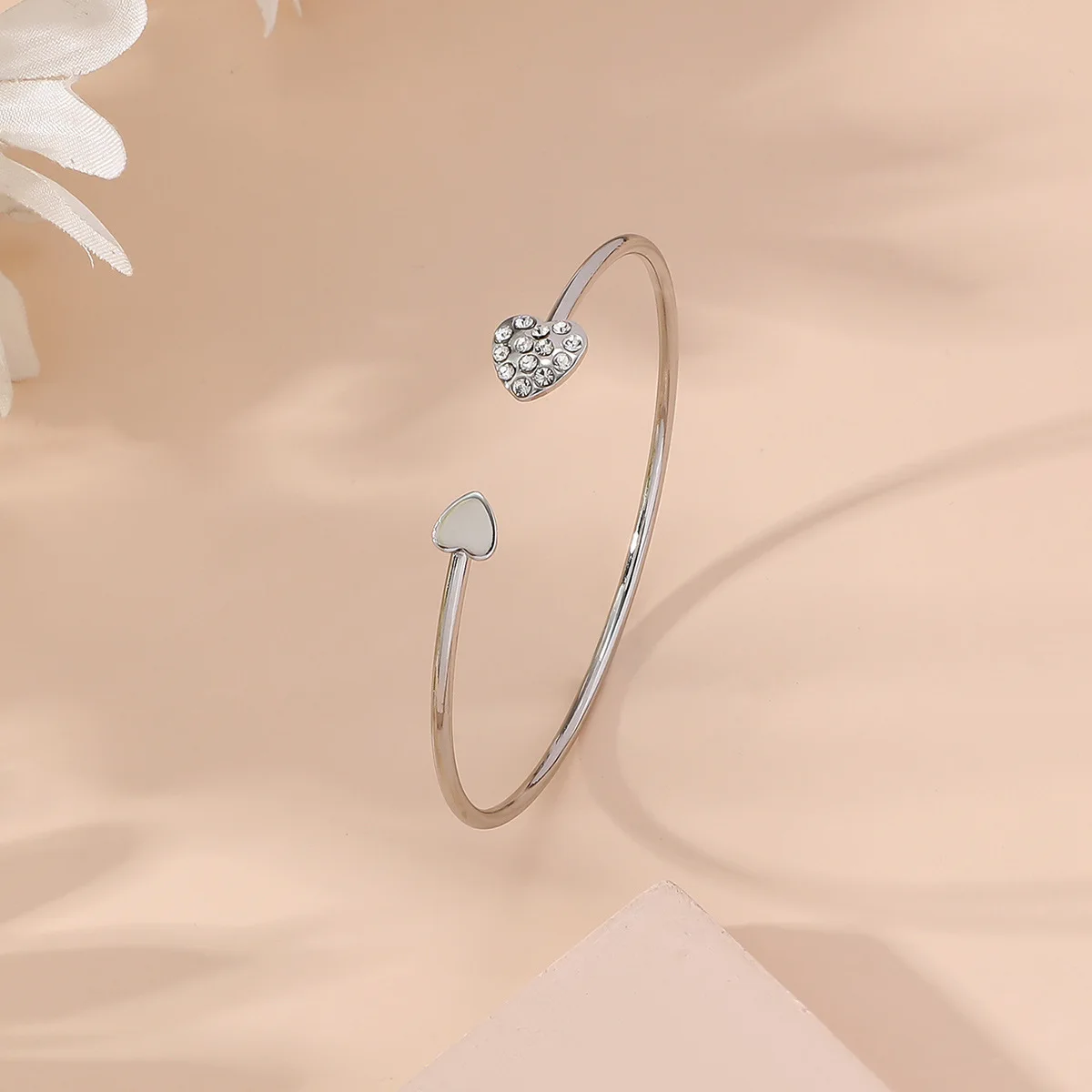 A love diamond-set personalized peach heart opening high-end sense light luxury simple women's fashion bracelet