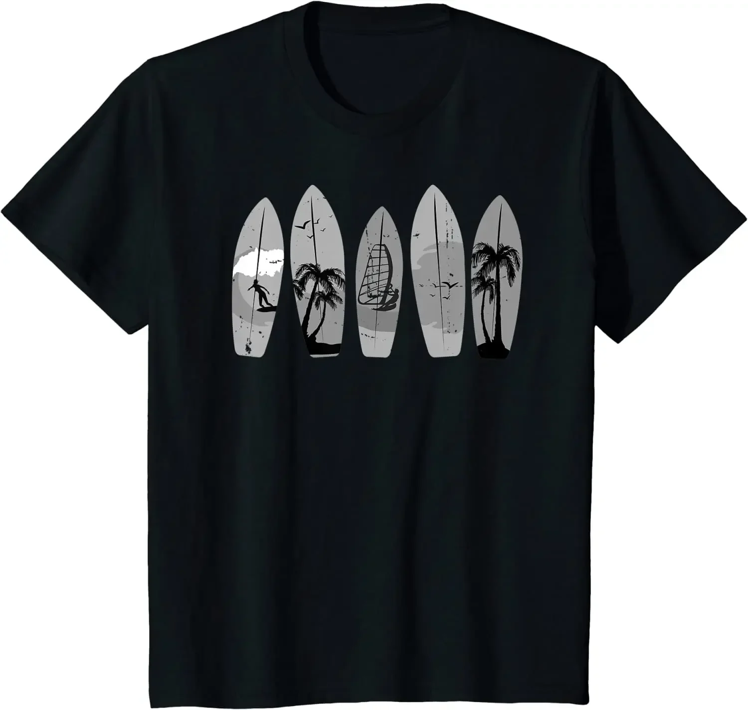 

Surfing Surfboard Vintage Classic Retro Surfboarder Surfer T-Shirt Four Seasons Graphic T Shirts Hombre Aesthetic Cotton Casual
