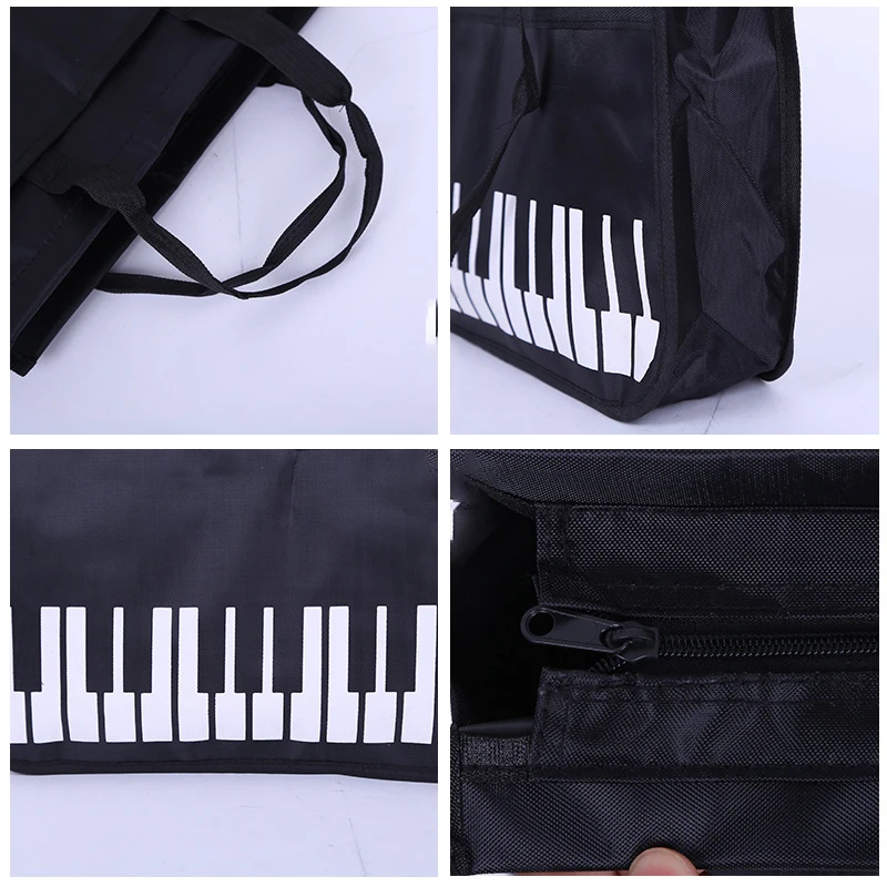 Imagem -06 - Grande Capacidade Teclado Piano Padrão Bolsa das Crianças Bolsa de Armazenamento de Música Zipper Nota Papelaria Bolsa Presente Criativo