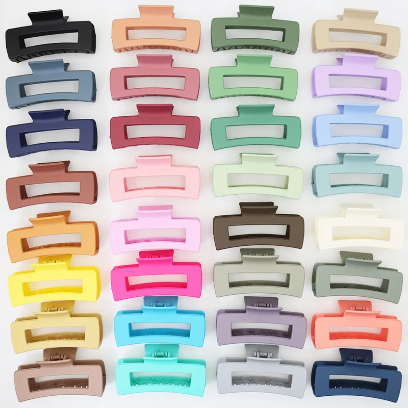 Large Frosted Square Grab Clip 10.5cm Hollow Back Head Hairpin Hair Accessories Simple Shark Clip Hair Grab