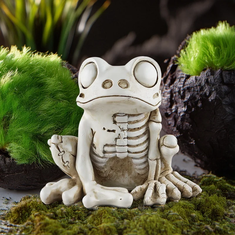 

Frog Skeleton Model Halloween Animal Skeleton Statue Realistic Terrifying Animal Skeleton Decor Frog Ornaments