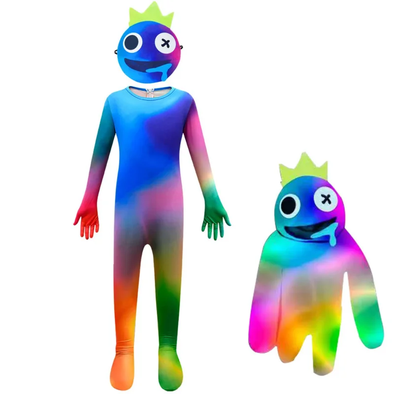 2025 New Rainbow Friends Costume Kids Boys Blue Monster Wiki Cosplay Horror Game Halloween Jumpsuit Canival Birthday Party ly99