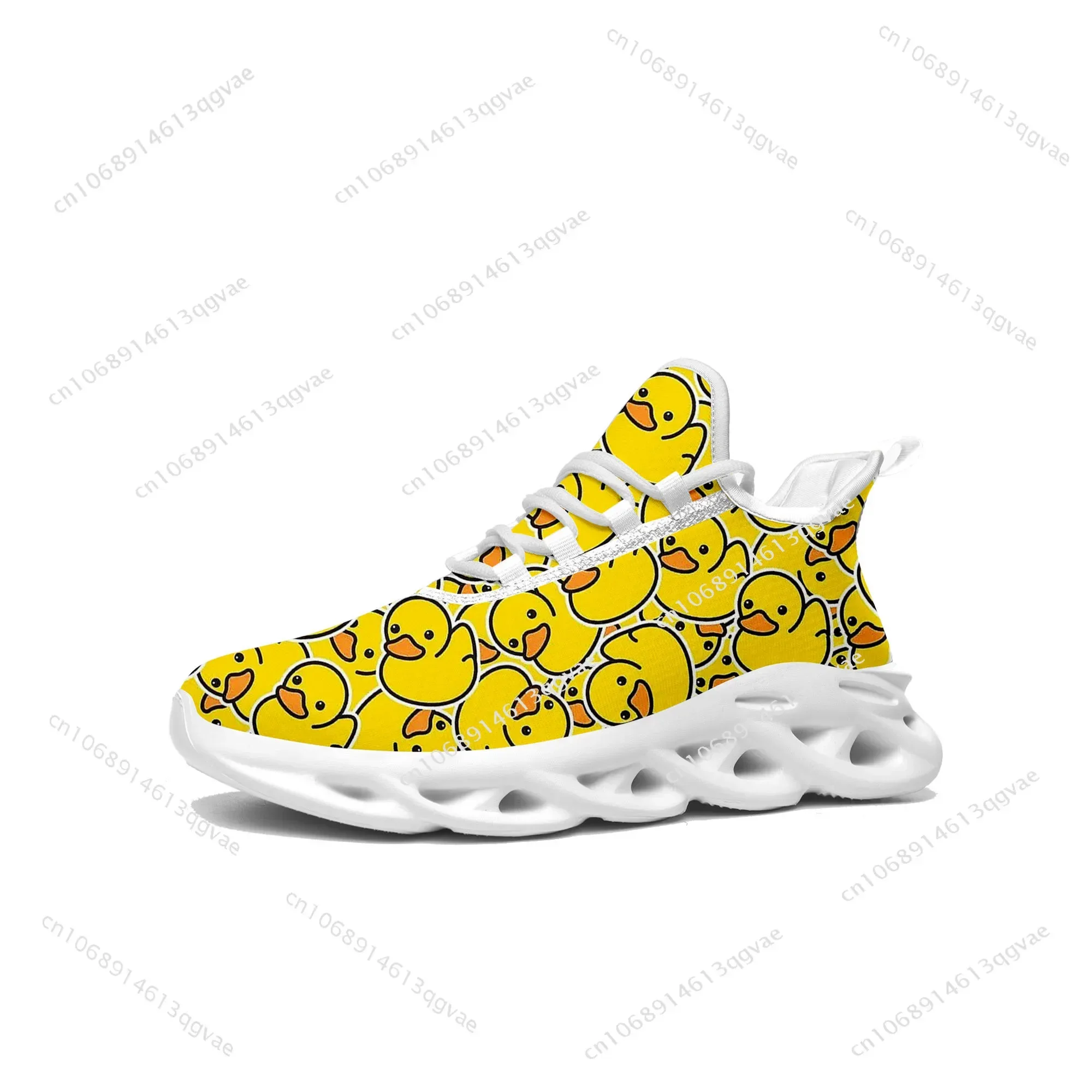 

Yellow Duck Printed Flats Sneakers Mens Womens Sports Running High Quality Sneaker Lace Up Mesh Footwear Tailor-made Shoe White