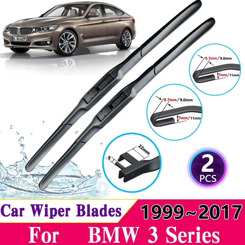 

LHD for BMW 3 Series E36 E46 E90 E91 E92 E93 F30 F31 F34 1999~2017 Car Front Windshield Wipers Blade Windscreen Car Accessories