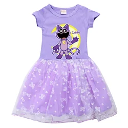 Cartoon Smiling Critters Costume Cosplay Baby Kids vestiti estivi per ragazze Catnap Princess Dress Fashion Mesh Birthday Vestidos