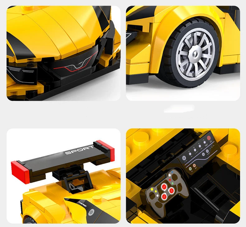 1:24 Maßstab Frankreich Classic Champion Raing WRC Rallyeauto Maxi Turbo Baustein Sport RS.01 Ziegel Supersportwagen Spielzeug für Jungen Geschenk – Detail 2