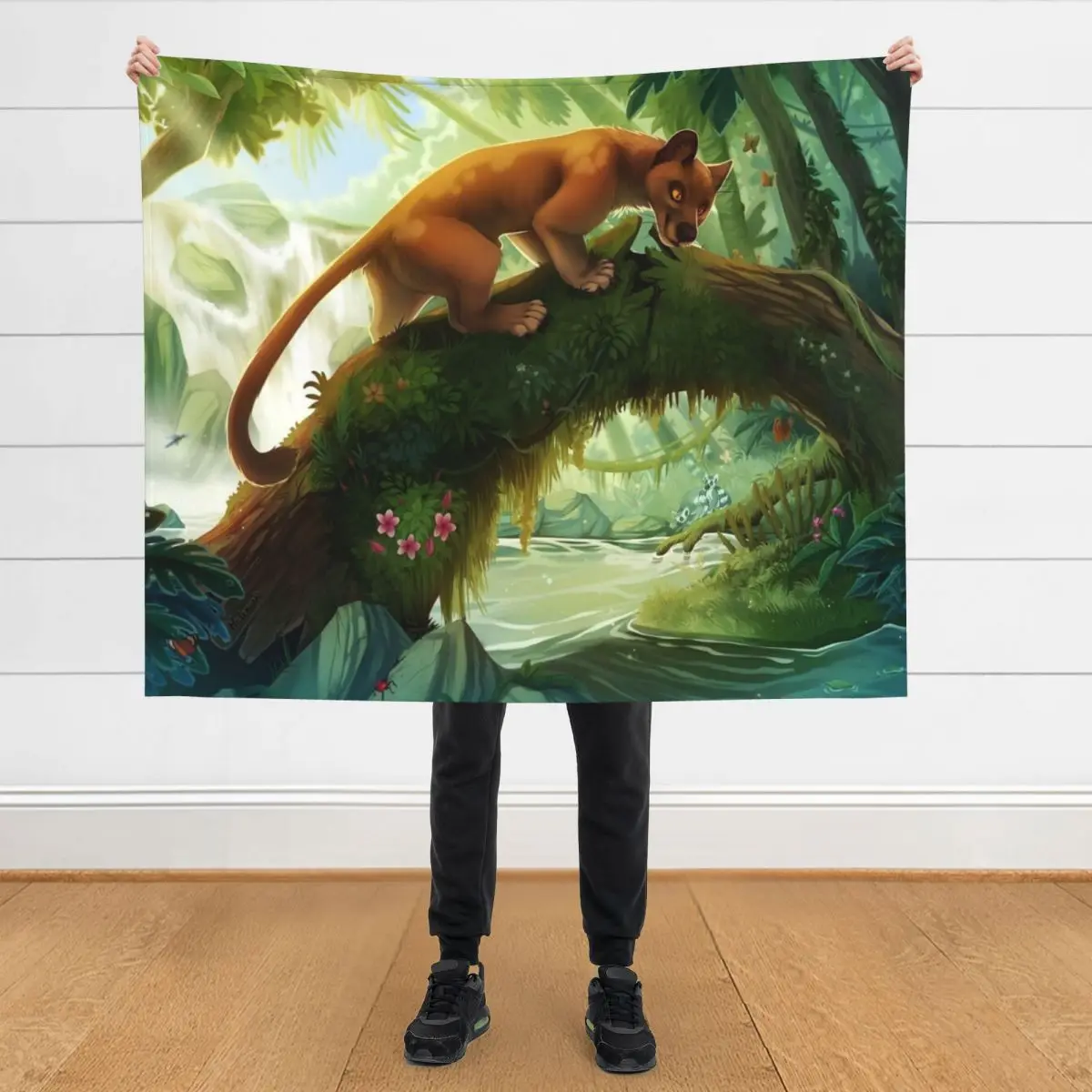 

Peaceful Fossa walking in the jungle Throw Blanket For Baby halloween Beach Hairys Blankets