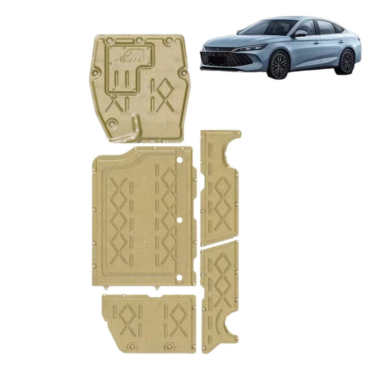 

BYD Qin L Engine Under Guard Plate Aluminum-magnesium Alloy 24-25 Model 120KM Five-piece Set