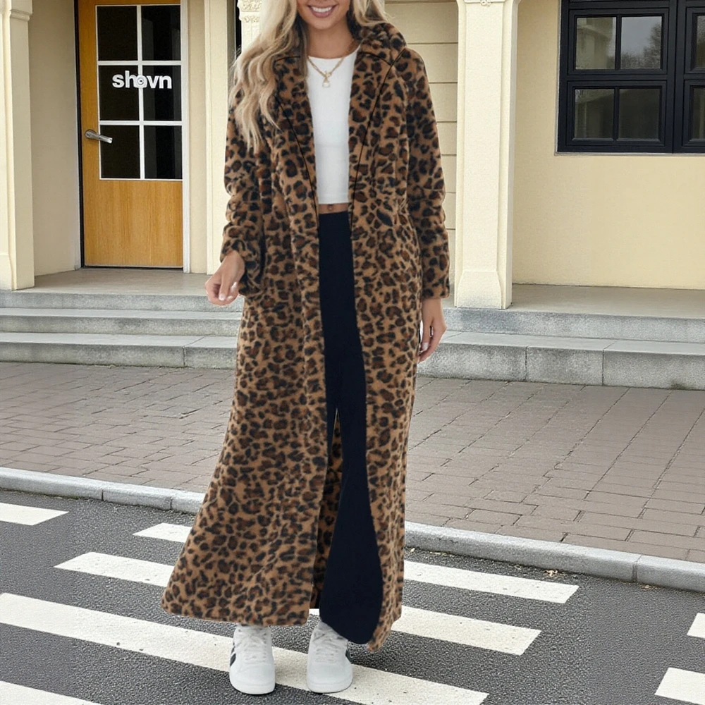 

Women's Casual Style Coat Autumn Winter Fashionable Outerwear Comfortable Fit No Decoration Upper Apparel for Ladies