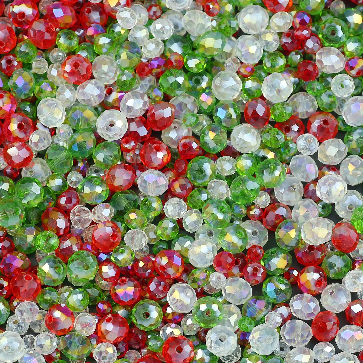 4/6/8MM Gemischt AB Farben Lose Acryl Flache Runde Weihnachten Perlen Spacer Für Schmuck Machen DIY dekoration Armbänder Zubehör