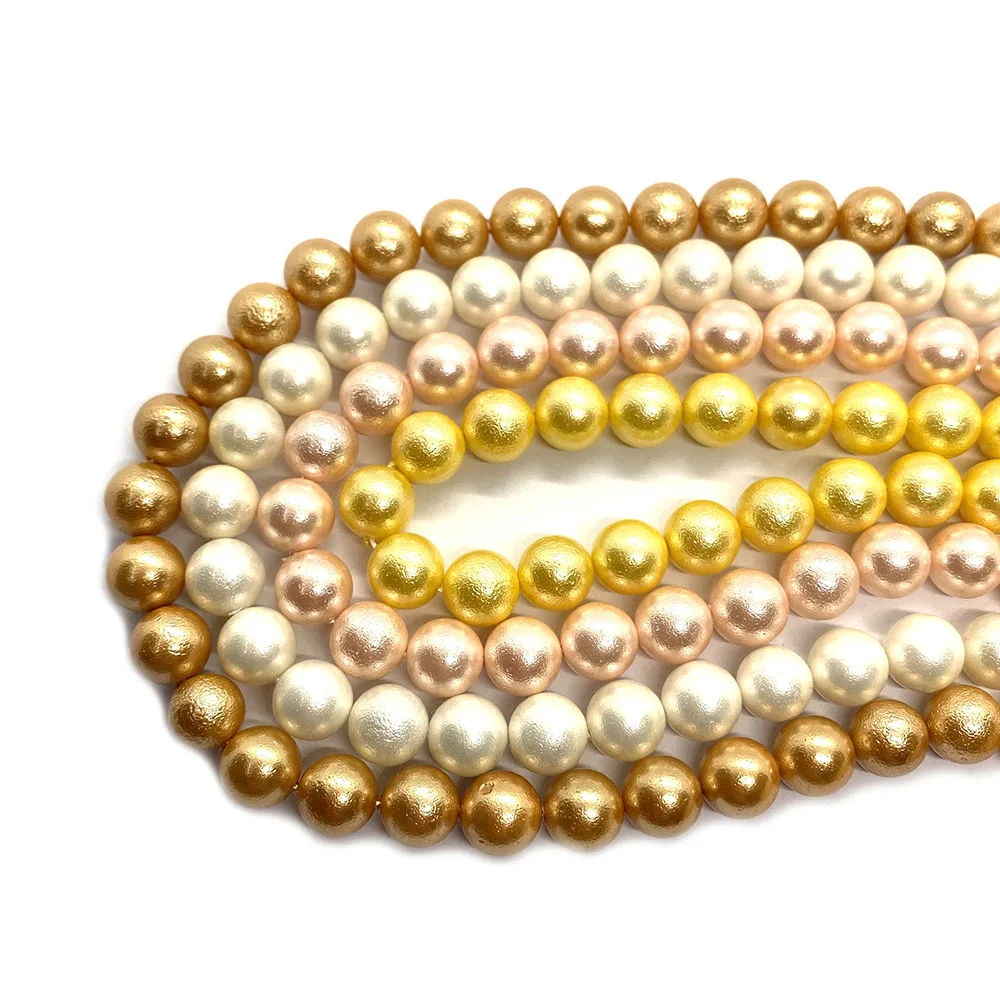 1strand Classic Natural Shell Frosted Beads Loose Beads Charm Women Jewelry DIY Necklace Bracelet Earrings Beautiful Accessories