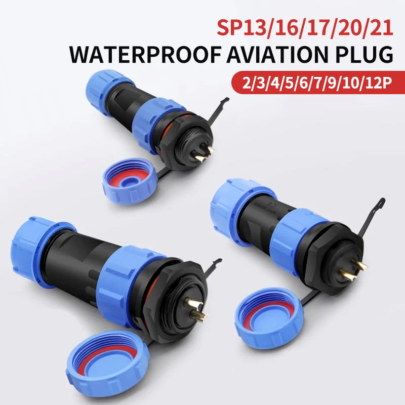 

5/10/100 Sets Sp13 Sp16/SP17 Sp20/SP21 Ip68 Waterproof Aviation Plug Socket Male Female Connector Panel Mounted 2/3/4/5/6/7 Pin