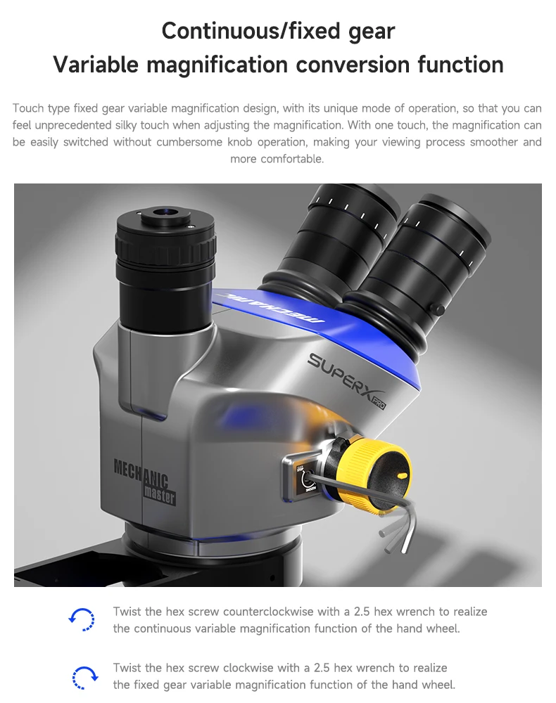 MECHANIC SUPER X PRO Microscope Zoom 6.5X-52X 5