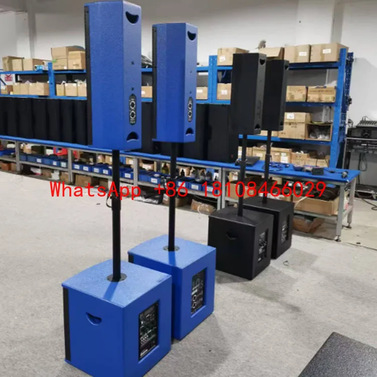 Professional Active Metal PA Speaker System 3 X 6.5" Sound Columns + Subwoofer Built-In Mic 200W+ /Wi-Fi for Hotel