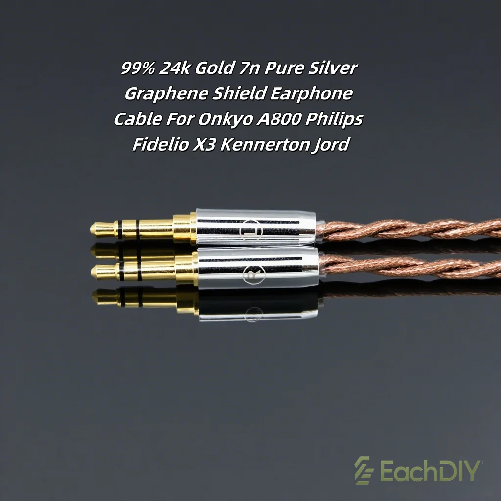 99% 24-каратное золото 7n, чистое серебро, графеновый экран, кабель для наушников для Onkyo A800 Philips Fidelio X3 Kennerton Jord 8534