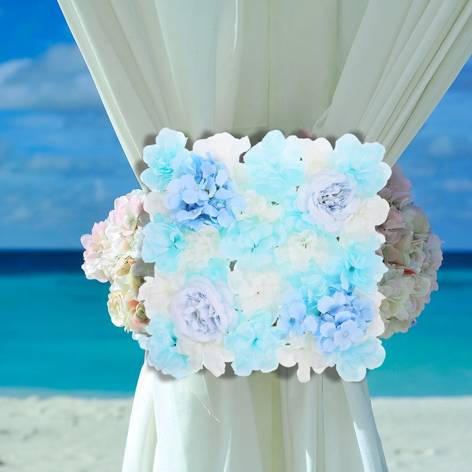 

Floral Wall Panel 3D Silk Rose Backdrop Wedding Party Decor Realistic Flowers Elegant Atmosphere Flower Wall Panel