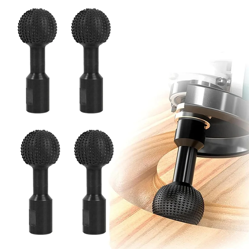 ABUG-4 Pcs Sphere Rotary Burr With 5/8-11 Threads For 4 1/2 And 5 Inch Angle Grinder Ball Gouge Angle Grinder Attachments