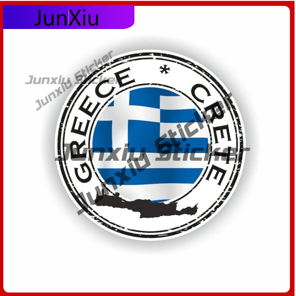 

Greece Crete Island Seal Sticker Round Durable Car Sticker For Car Truck UV Resistant Decoration Auto Accessories Exterior
