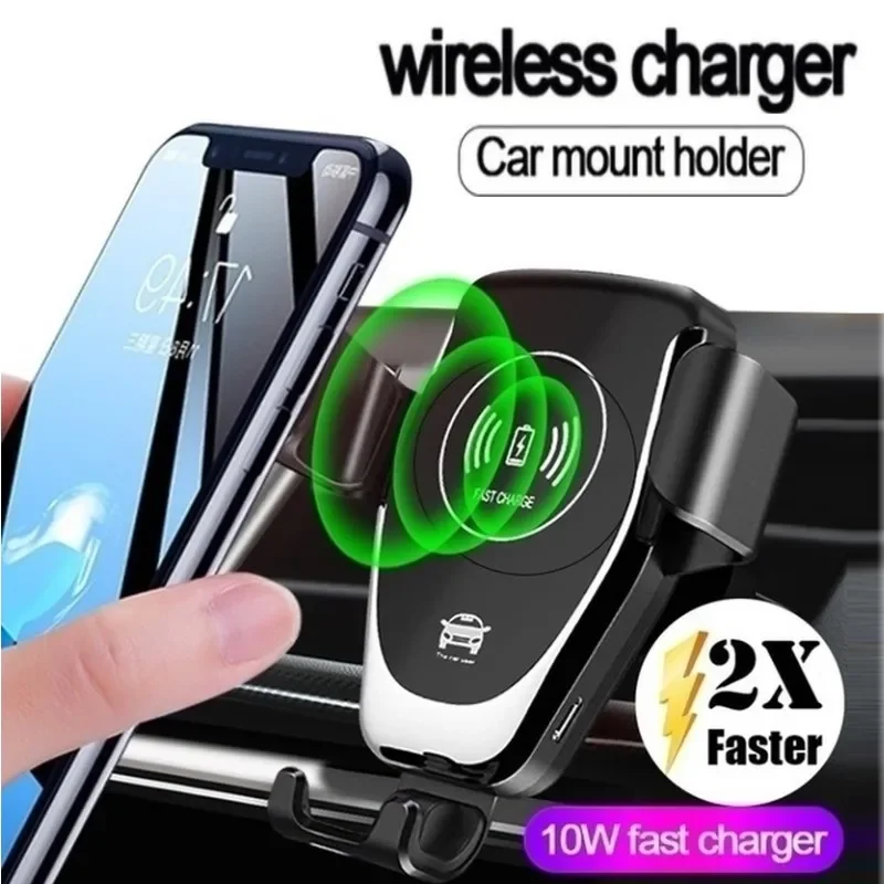 

Car Wireless Charger Fast Charging Pad Dock Stand for IPhone 15 Pro Max Samsung Huawei P50 Pro Smart Automatic Sensor