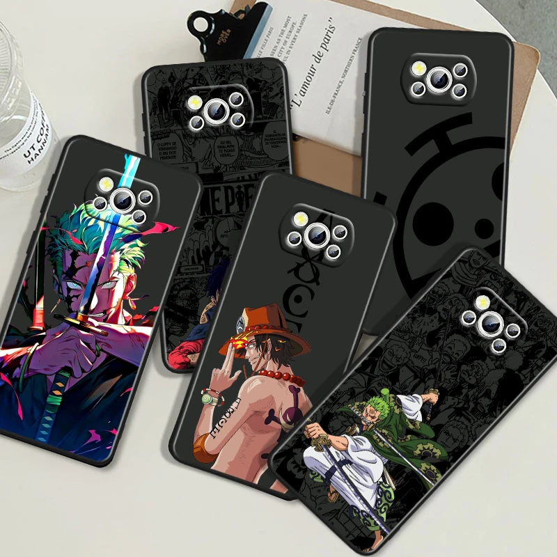 Anime O-One P-ieces Luffy For POCO C55 C50 C40 C3 F5 F4 F3 M6 M5 M4 M3 X5 X4 X3 GT Pro Silicone Black Phone Case