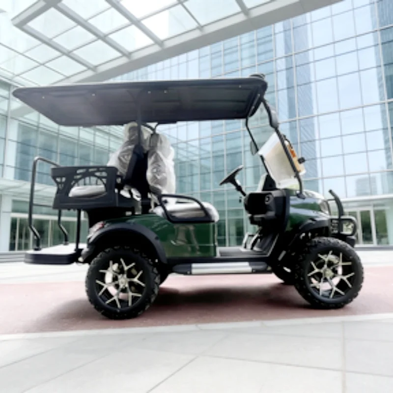 

Сиденья или цвет по индивидуальному заказу. Дешевая электрическая тележка для гольфа. Бесплатный индивидуальный цвет с 14-дюймовыми внедорожными шинами. Передний бампер и передняя корзина.
