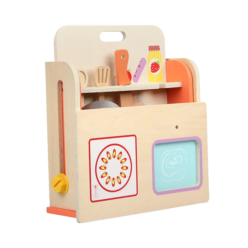 Diy Wooden Simulation Mini Kitchen Toys Cooking Pots Set Miniature Food Doll House Accessories Girls Toys Montessori Board Games