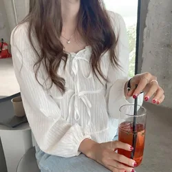 Spring Women White Linen Cotton Blouses Girls Casual Shirt Women Long Sleeve Tops Korean Femme Soft Blusas