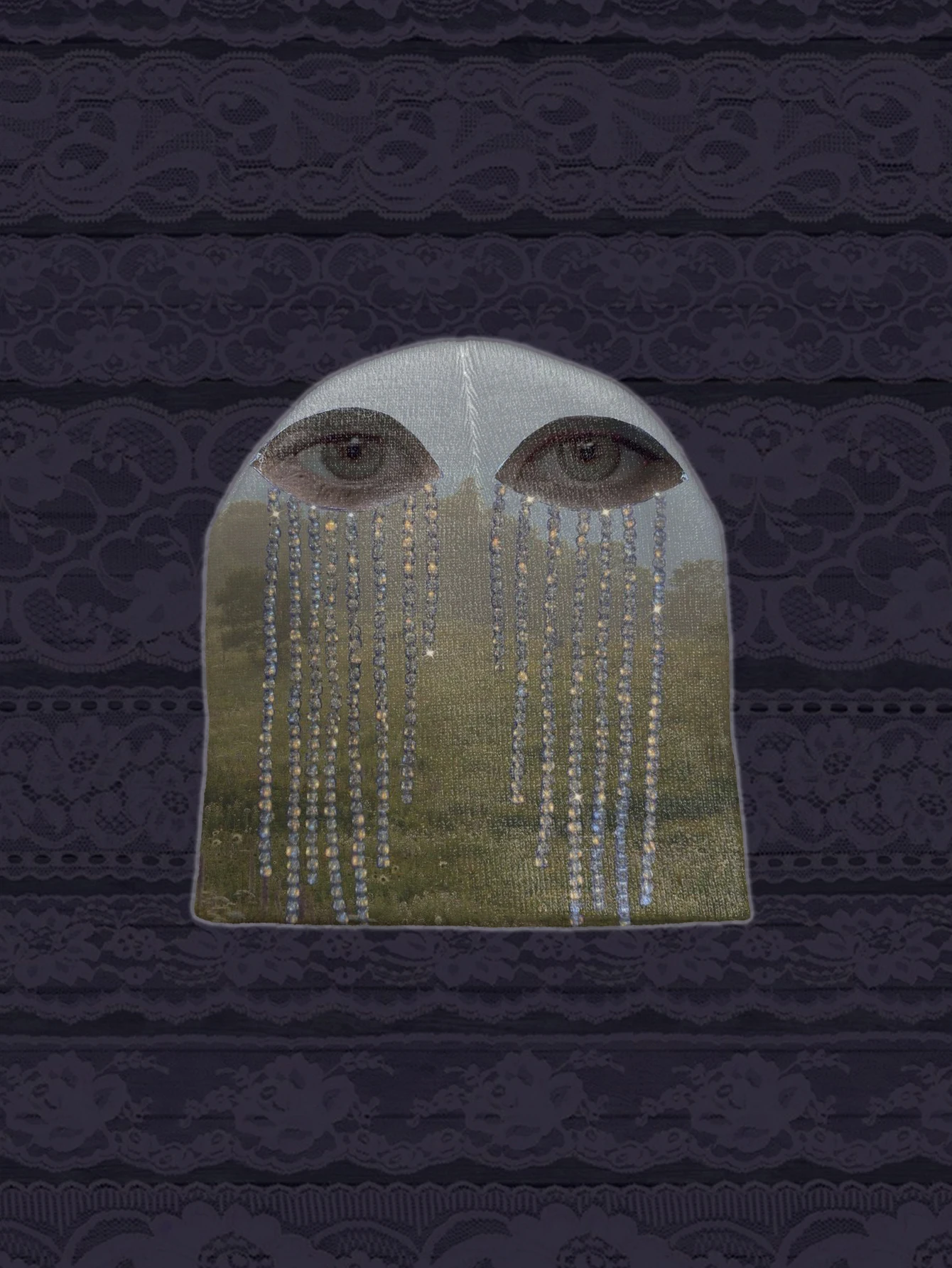 Topi Rajut Pola Serangga Monokrom Retro Estetika Gelap Gotik Topi Rajut Pola Serangga Hitam Minimalis Topi Rajut Hangat Musim Dingin Uniseks