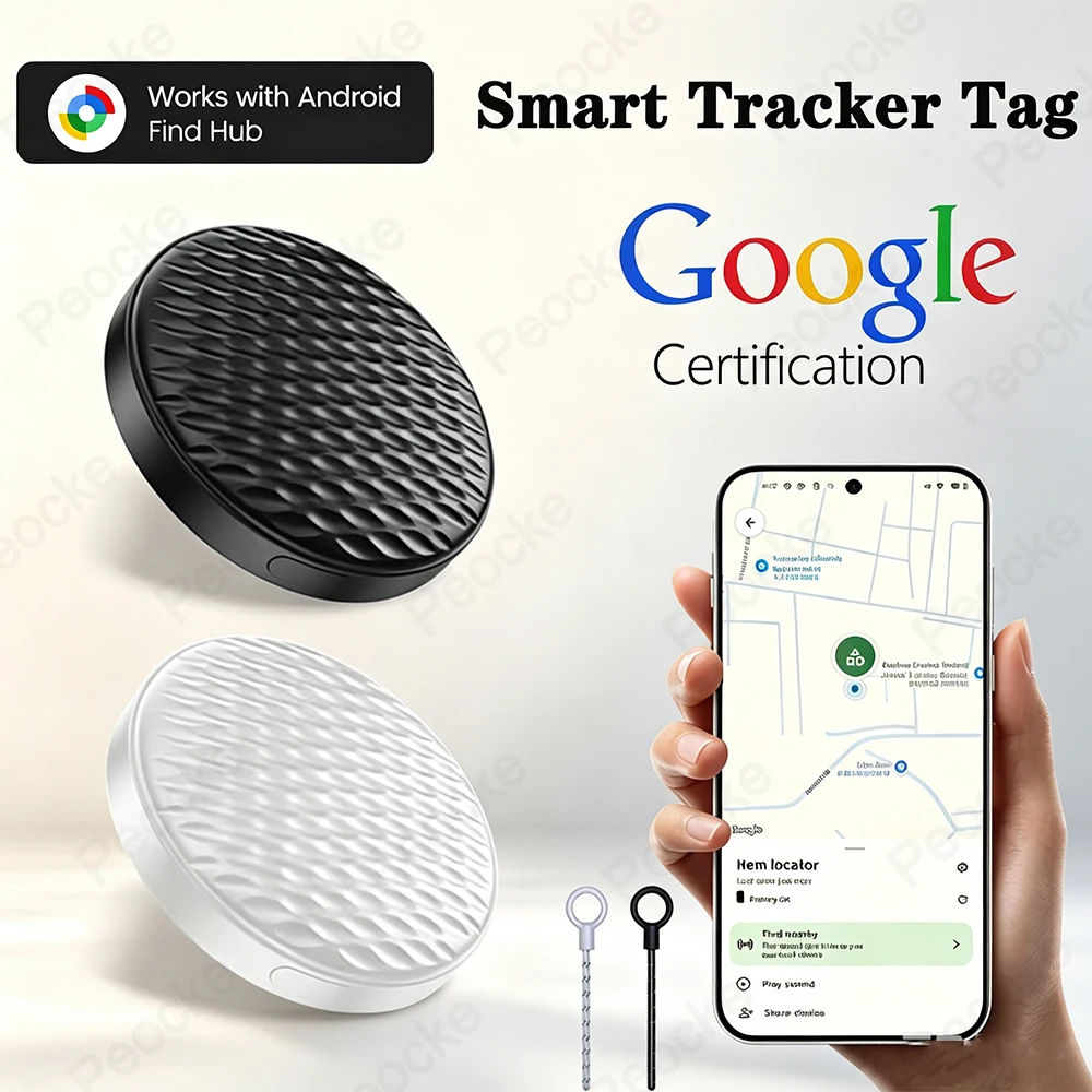 Bluetooth Smart Tracker Tag Works With Google Find Hub Mini Portable Anti Lost GPS Locator For Car Wallet Samsung Android Phones