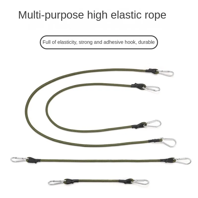 

30-120cm Heavy Duty Bungee Cord Tie Strap String with Carabiner Hooks Kayak Camping Cycling Luggage Accessory