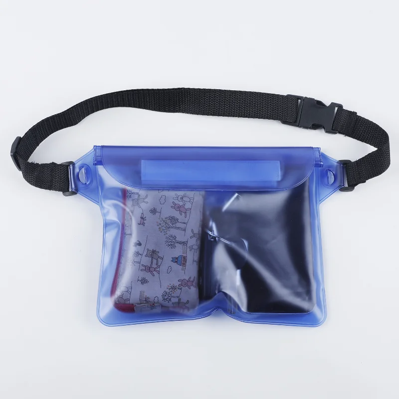 Waterproof Swimming Bag 3 Layers Sealing Drift Diving Waist Pack Bag Underwater Mobile Phone Bags Case Cover for Beach Sports