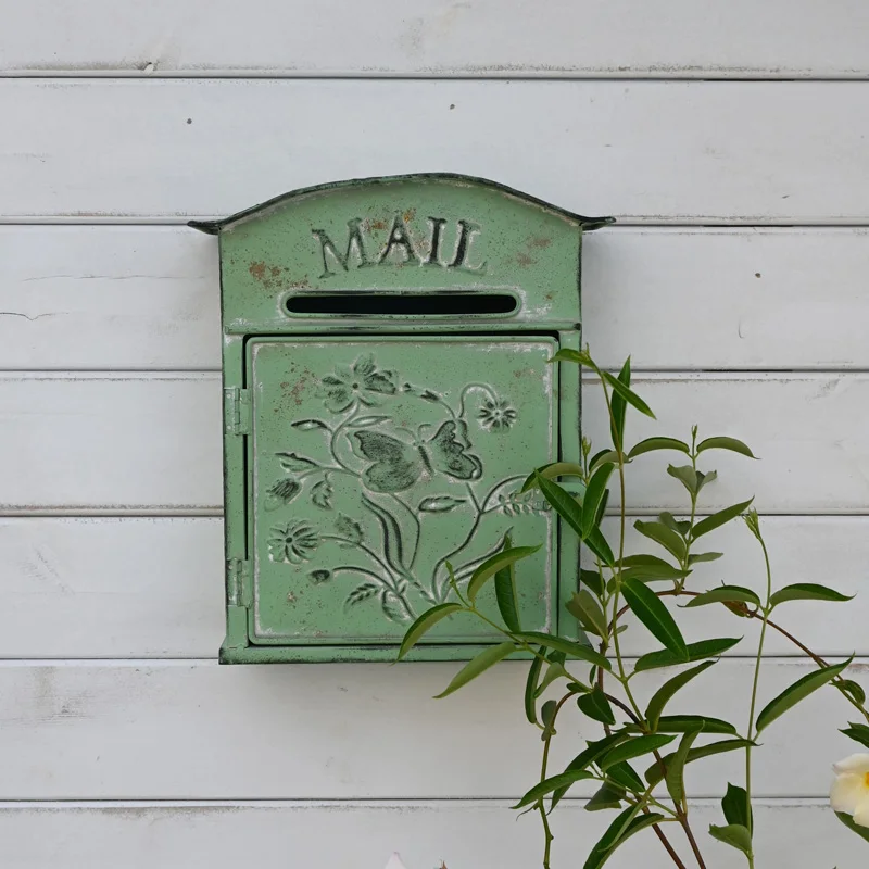 Outdoor Wall Mounted Mailbox Metal Retro Post Leaving Message Garden Decoration Crafts Farmhouse Post