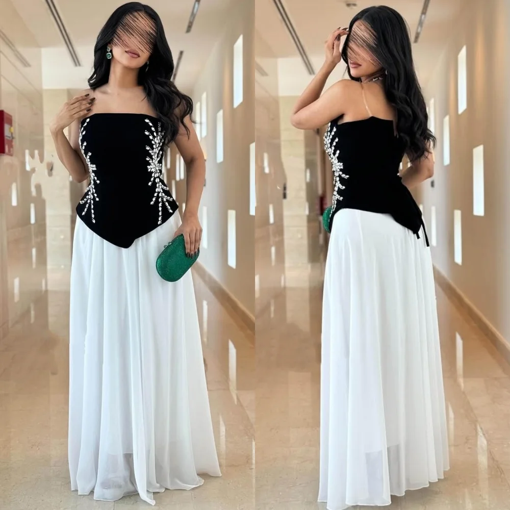 

Элегантные модные шифоновые плиссированные стразы по индивидуальному заказу, прямые длинные платья без бретелек, платья на заказ, современный стиль, ретро