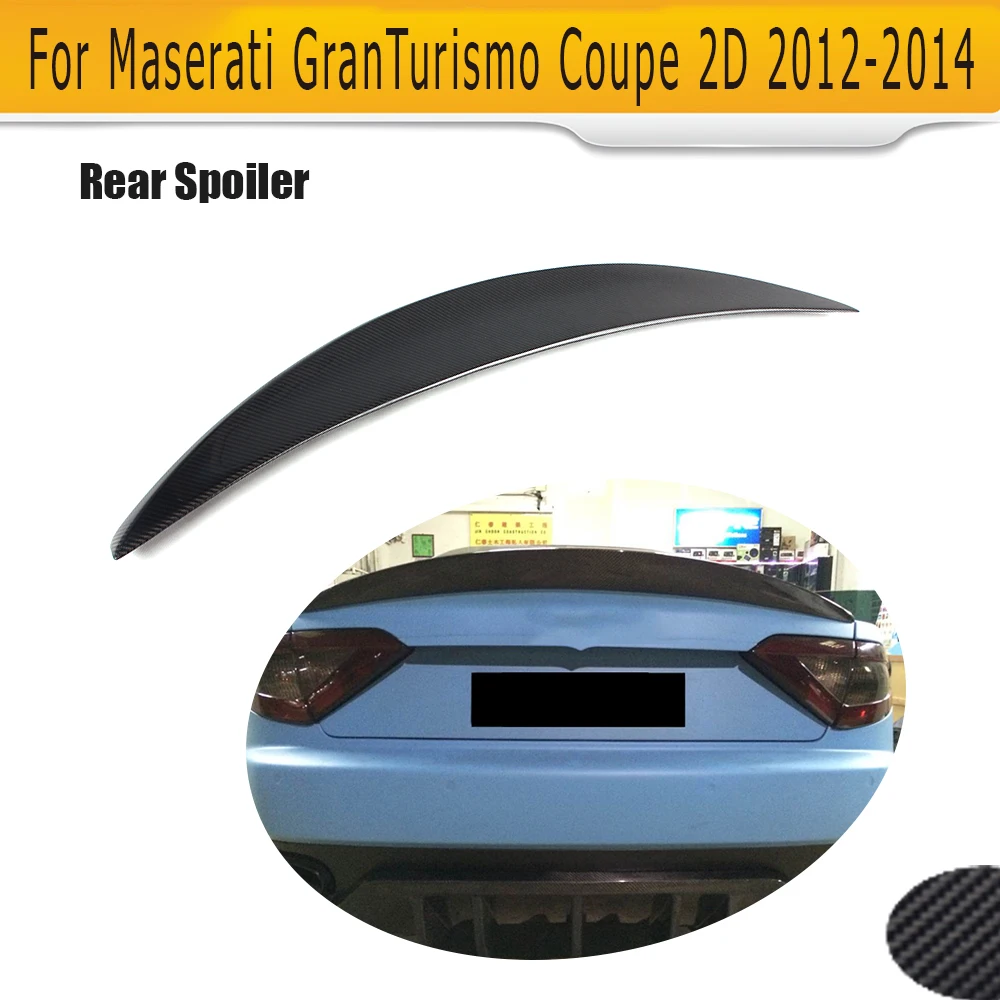 Carbon Fiber Rear Trunk Boot Lip Spoiler Wing For Maserati GT GranTurismo Coupe 2 Door 2012 2013 2014 Convertible Car Cover