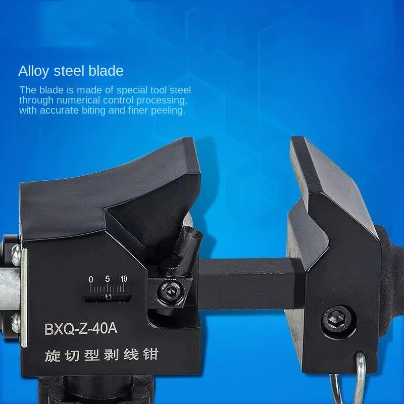 0528BXQ-Z-40B cable stripper  for stripping wires below 12-40mm and cable stripping depth below 4.5mm.