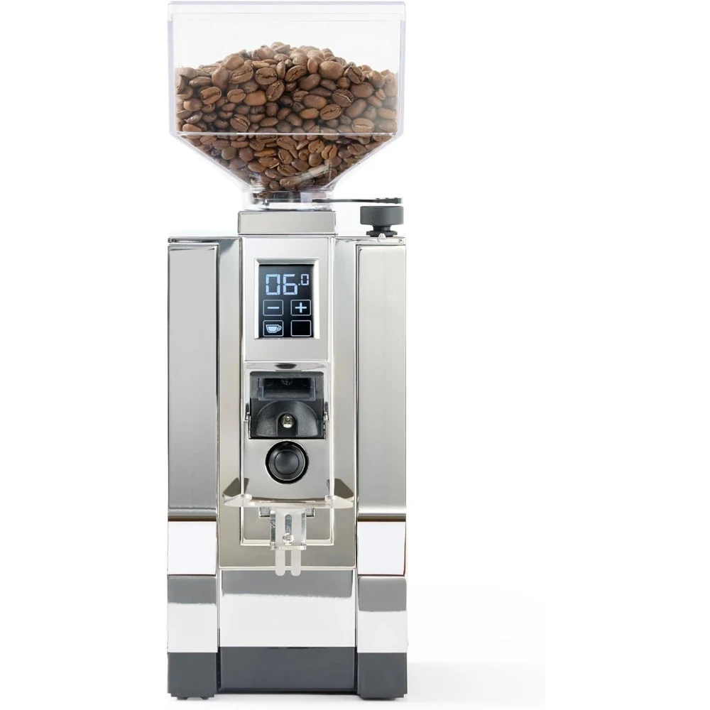 نسخة مطورة - مطحنة اسبريسو، معزولة للصوت، نتوءات 55 مم بدون خطوات، شاشة تعمل باللمس، كروم، 6 بوصة طول × 6 بوصة عرض × 14 بوصة ارتفاع - شحن مجاني #2