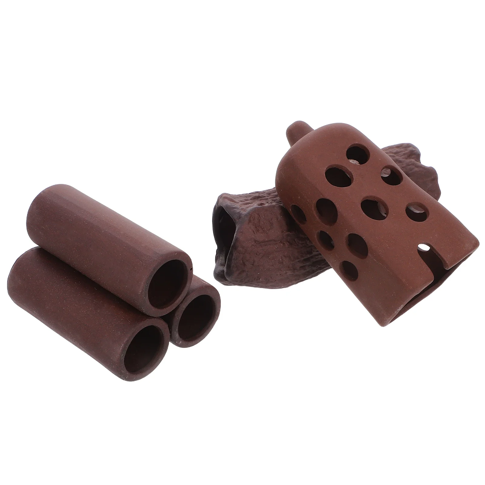 

3Pcs Fish Tank Decorative Rockery Purple Sand Ceramic Hideout Breeding Cave Aquarium Accessories Shrimp Fish Shelter