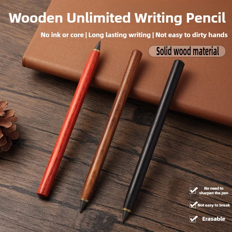 Houten eeuwig potlood, geen slijpen, onbreekbaar voor kinderen, eindeloos schrijven, schetsen, kunst, briefpapier, kantoor, schoolbenodigdheden