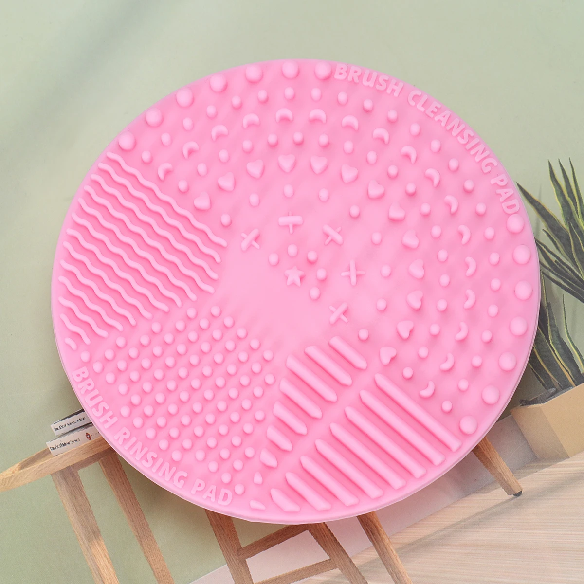 Brochas de maquillaje de silicona, diseño redondo, cepillos de limpieza redondos, almohadillas de limpieza, herramienta fácil de usar, herramientas prácticas, accesorios