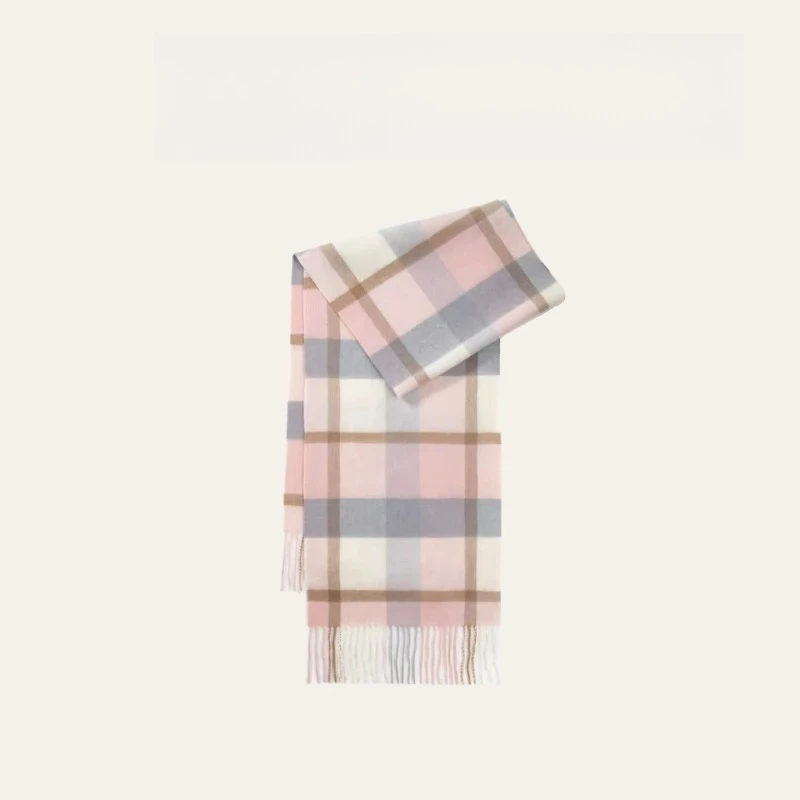 Soft and comfortable wool scarf to keep warm, winter checkered pure wool scarf