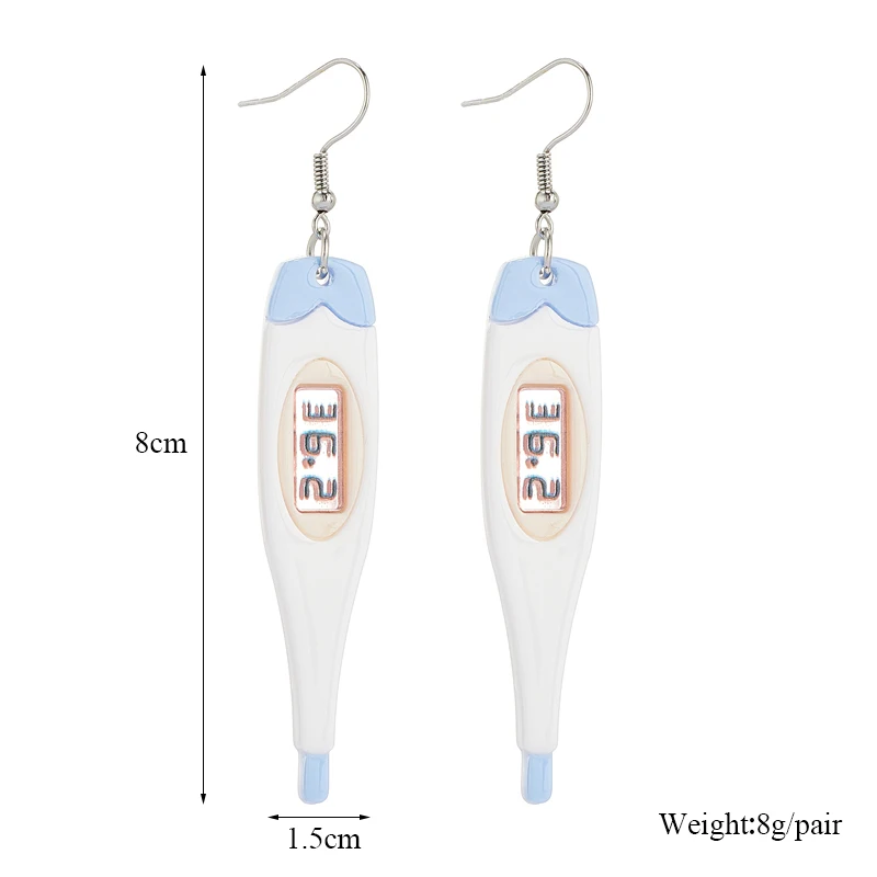 YAOLOGE Personalized Creative Thermometer Drop Earrings For Women New Trendy Exaggerated Ear Hook Acrylic Jewelry Party Gifts