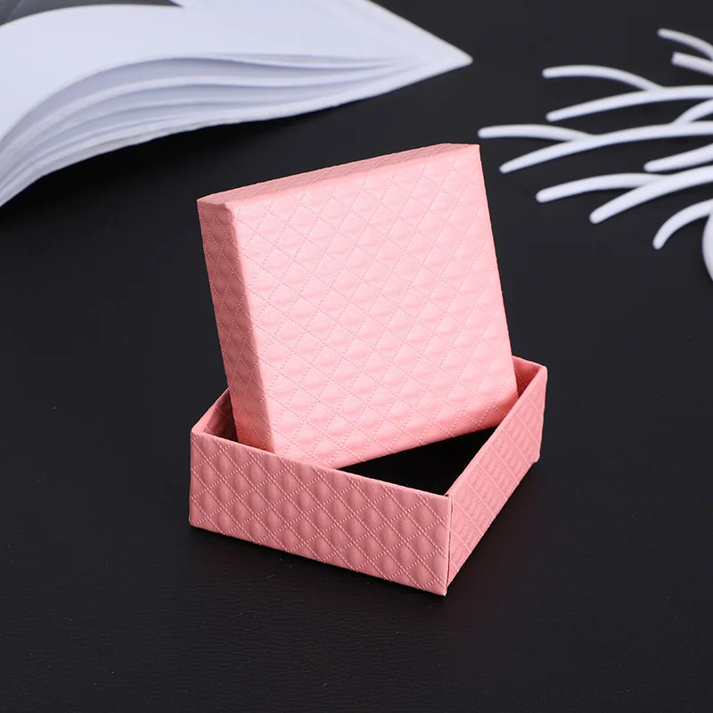 20Pcs Square Diamond Pattern Jewelry Organizer Box Silver Necklace Ring Bracelet Storage Packaging For Small Businesses Gift Box