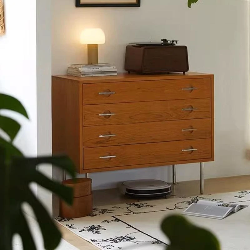 다층 서랍장, 서랍장, 복고풍 가정용 스테인리스 스틸 수납장, 벽에 붙는 사이드 캐비닛