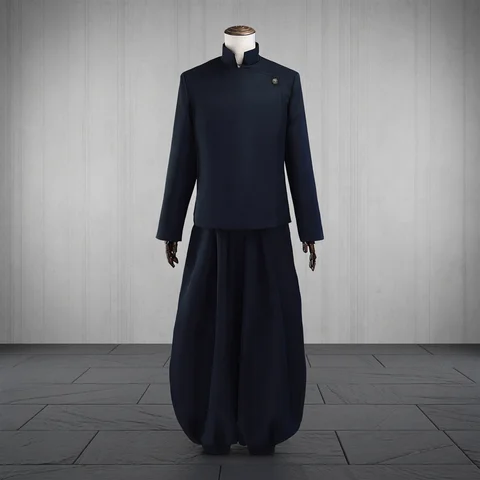 HOLOUN Jujutsu JJK Manga Anime Suguru Geto Satoru Gojo Cosplay Costume Wig Dark Blue Jacket Pants Uniform Rose Net Halloween