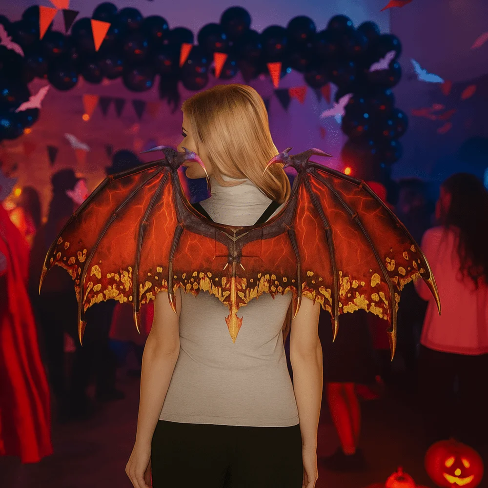 Foldable Halloween Dragon Wing Non-woven Fabric Universal Masquerade Dragon Wing Unisex Elastic Band Cosplay Wing Costume