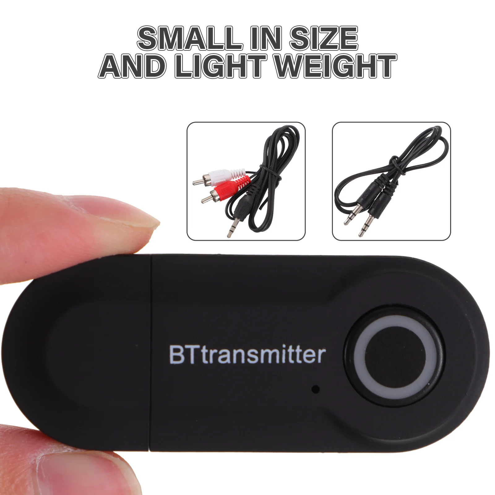 

Wireless Audio Transmitter Portable USB Powered 3.5mm Aux Transmitter for Stereo Headset Speaker Mp3 Mp4 Black