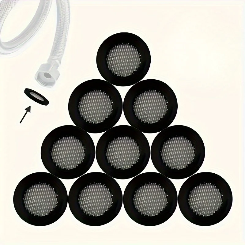 Set of 20 Plastic Faucet Filter Washers with Stainless Steel Mesh - Easy To Install, No Need for Electric Shower Head Washers image 2