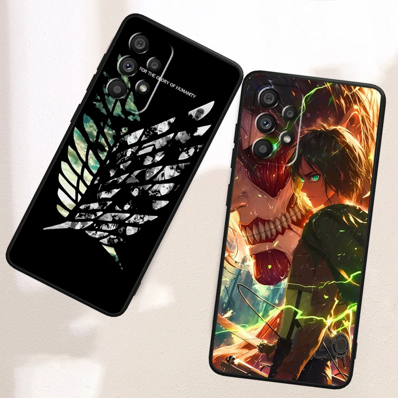 A-Attack On T-titan Anime Cool For Samsung A53 A52 A33 A32 A51 A71 A21S A13 A73 A50 A22 A23 A03 A72 A54 A12 5G Black Soft