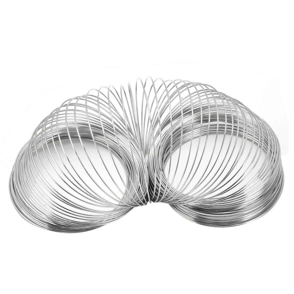 100pcs Handmade 55mm Diameter Memory Wire Bracelet Metal Material 100 Loops Spiral Jewelry Wire Beading Wire DIY Jewelry Making