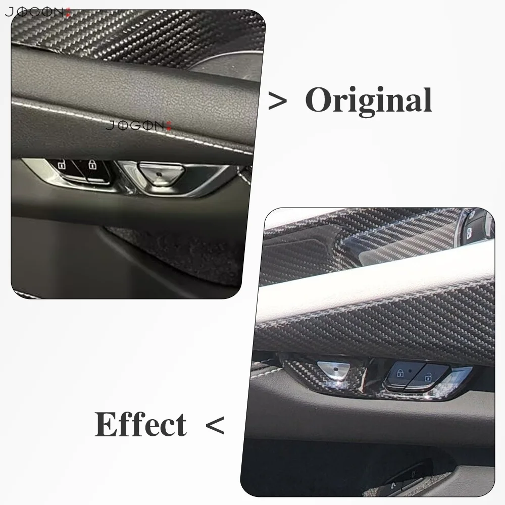 100% Real Dry Carbon Fiber Automotive Interior Door Lock Cover Protective Trim Accessories For Chevrolet Corvette C8 2020+ view 6